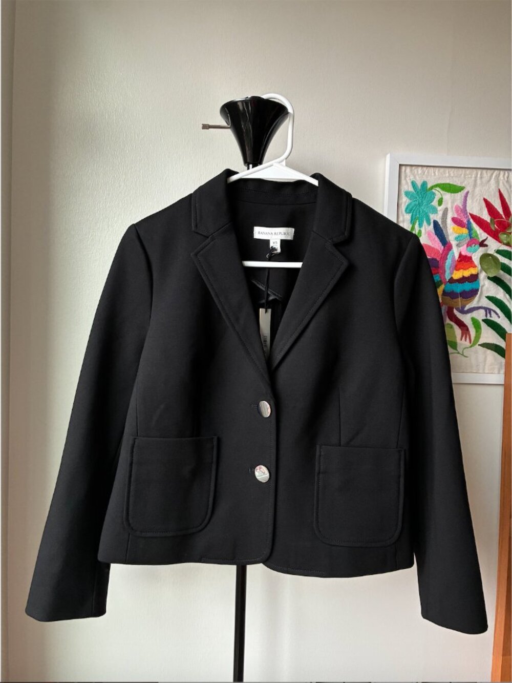 Banana Republic NWT Petite Black Blazer with Silver Buttons - Size XSP